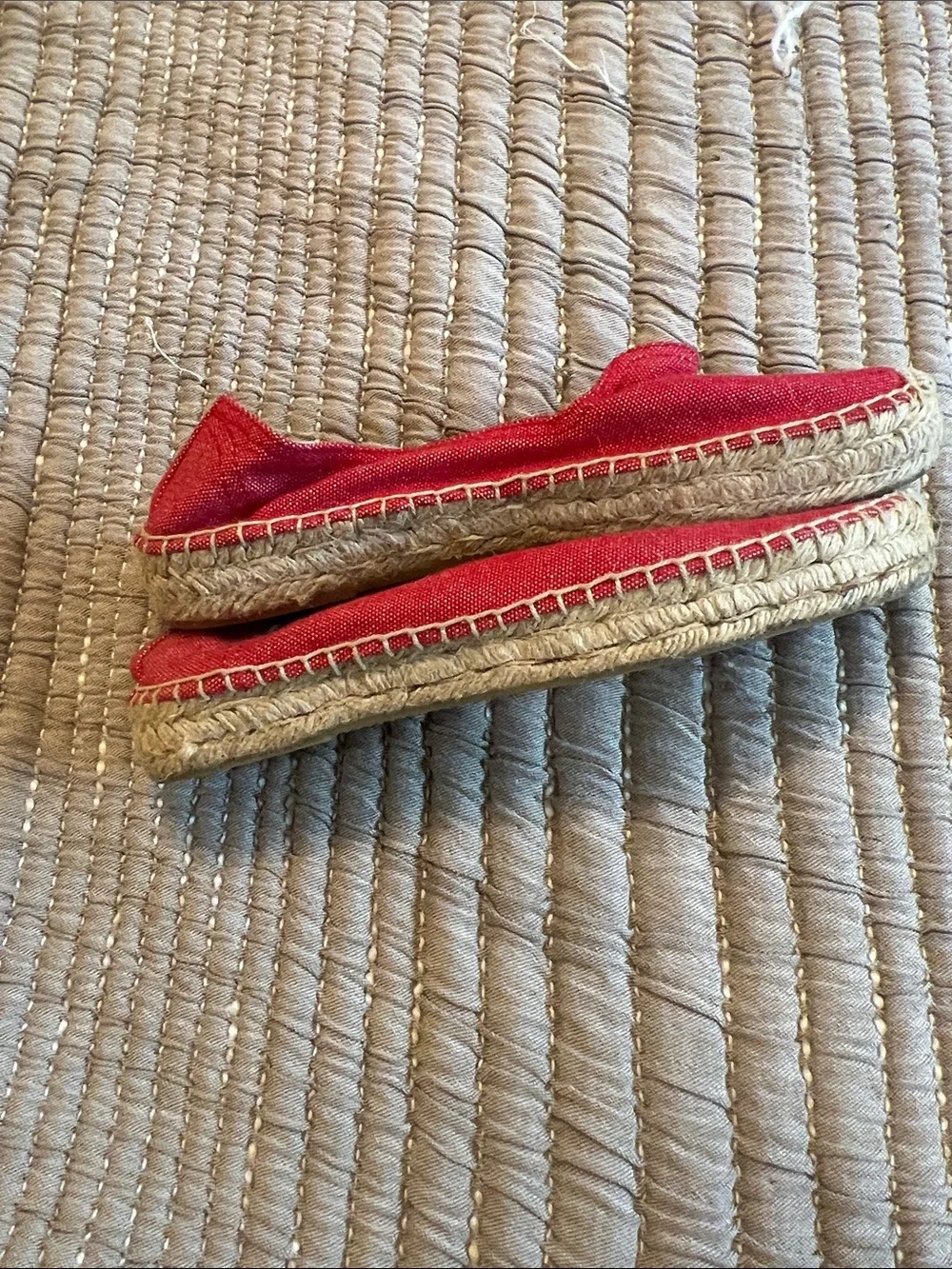 Soludos Red Canvas Espadrilles Slip-On Flats